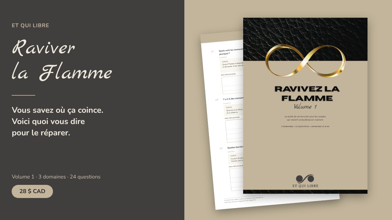 Raviver la Flamme, Volume 1